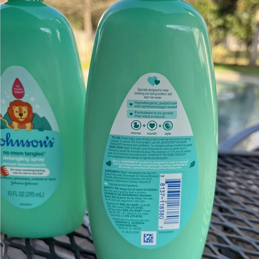 3 NEW Johnson’s J&J No More Tangles Detangling Spray 3 Bottles 10oz Each Sealed